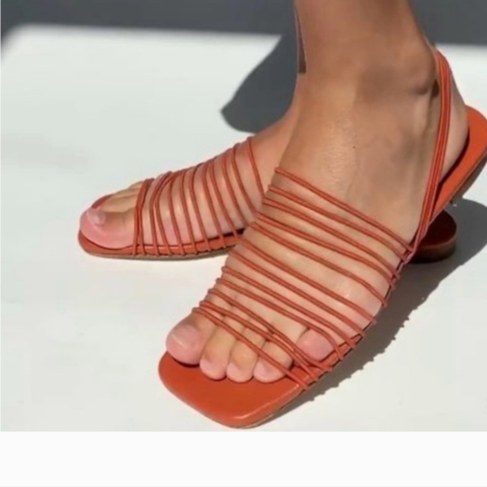 SLEEPER Macaroni Strappy Sandals Rust Orange 40 US 10
